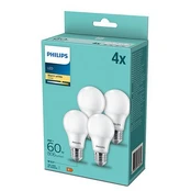 Philips LED Bulb E27 4-Pack 60W 2700K kaina