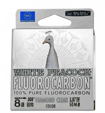 ZR Fluorokarboninis valas Baltas Peacock 50m