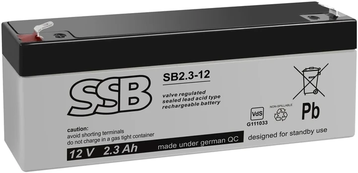 Akumuliatorius (AGM) SSB SB (2.3Ah, 12V, F1, VRLA)