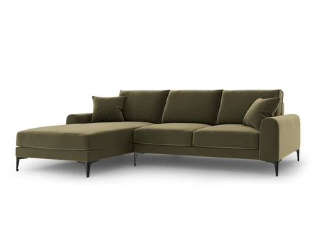 Minkštas kampas Mazzini Sofas Madara, veliūras, žalias/juodas
