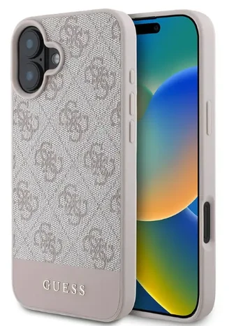 Guess GUHCP16SG4GLPI iPhone 16 6.1" rožinis|pink hardcase 4G Bottom Stripe
