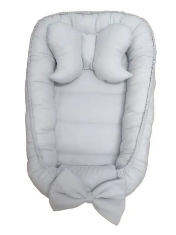 Cocoon - 774 - with pillow - COTTON with BOW - GREY