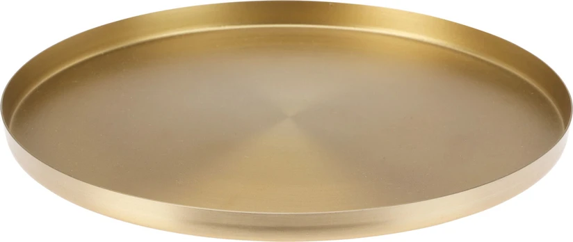 Dekoratyvinis metalinis padėklas, auksinės spalvos, apvalus, 30 cm
