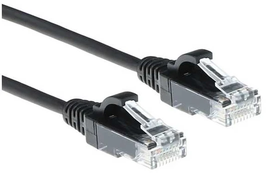 ACT CAT6 U/UTP SLIMLINE BK 0.5M