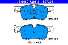 ATE 13.0460-7305.2 Brake pad set