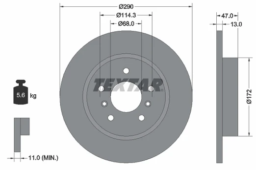 TEXTAR 92274003 Brake Disc