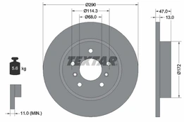 TEXTAR 92274003 Brake Disc kaina
