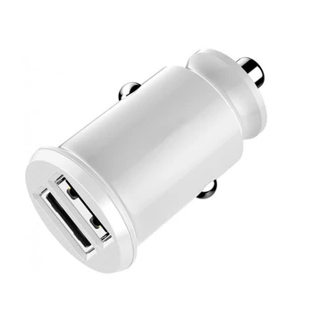 Įkroviklis automobilinis Devia Smart su 2 USB jungtimis (3.1A) baltas