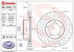 Stabdžių diskas BREMBO 09.C500.1X kaina