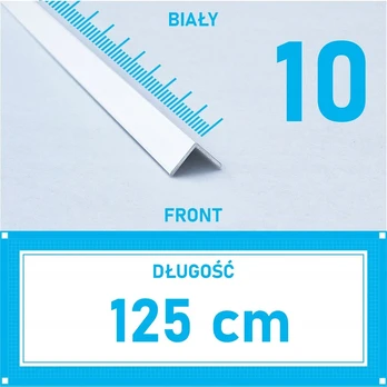 Aliuminio kampuotis, baltas matinis, 10x10mm, 125cm