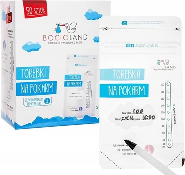 Mamos pieno saugojimo maišeliai Bocioland, 50 vnt., 200 ml