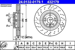 ATE 24.0132-0179.1 Brake Disc