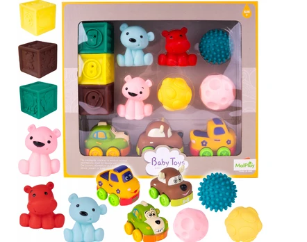 Sensorinės kaladėlės Pyramid Montessori Soft Creative, 12 vnt.
