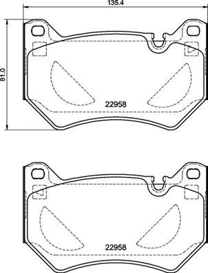 Stabdžių trinkelių rinkinys, diskinis stabdys BREMBO P 85 177