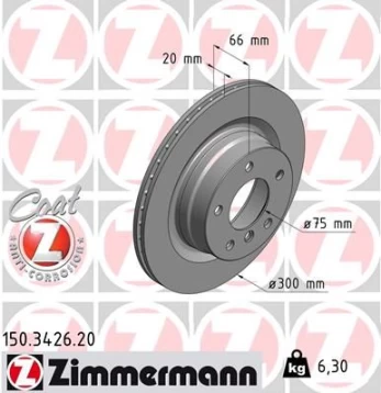 Stabdžių diskas ZIMMERMANN 150.3426.20