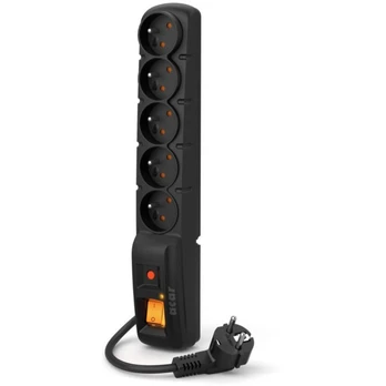 Power strip Acar F5 PRO overvoltage 5 sockets 3 m black (W0093)