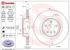 Stabdžių diskas BREMBO 09.C314.11 kaina