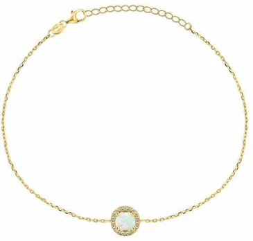 Brilio Silver Beautiful Gold Plated BRC31Y Synthetic Opal Bracelet