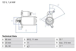 BOSCH 0 986 027 500 Starteris