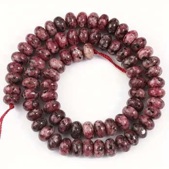 Akmens karoliukai rinkinys, red artificial jade