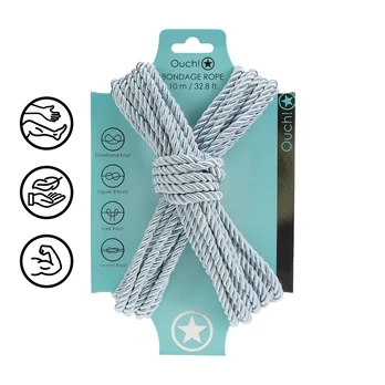 Ouch By Shots Polyester Bondage Rope - 32.8 ft / 10 m - Powder Mėlyna