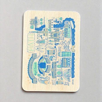 Julia Gash Wooden Magnet - Bath