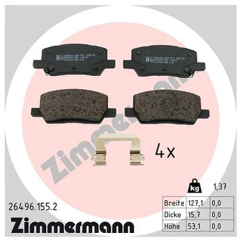 Stabdžių trinkelių rinkinys, diskinis stabdys ZIMMERMANN 26496.155.2