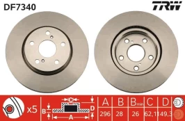 TRW DF7340 Brake Disc kaina