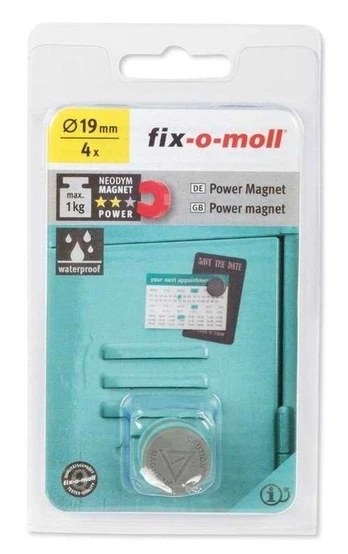 Magnetas Fix-O-Moll Water resist, mėlyna, 4 vnt.