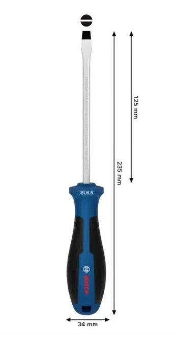 BOSCH Atsuktuvas SL 1.2 x 6.5 x 125 mm