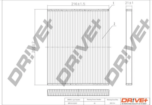 Filtras, salono oras Dr!ve+ DP1110.12.0055
