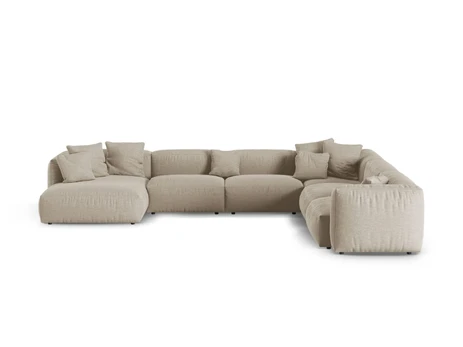 Modular Right Corner Sofa, "Martina", 6 Seats, 420x330x75, Light Beige