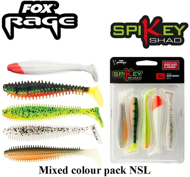 Minkštas masalas Fox Rage SPIKEY SHAD Mixed 5pcs NSL