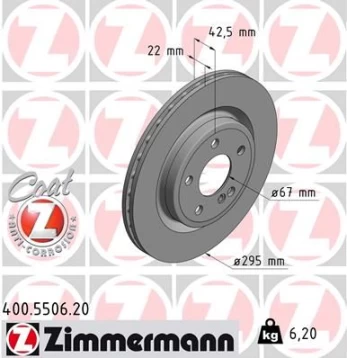 Stabdžių diskas ZIMMERMANN 400.5506.20