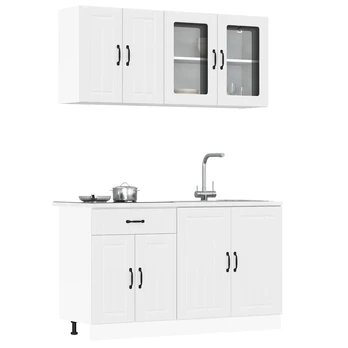 Virtuvinių spintelių komplektas, 4 dalių, Lucca, balta