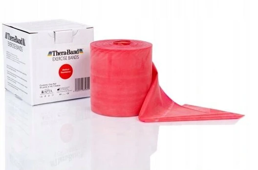 Thera Band raudona treniruočių guma, 5,5 m