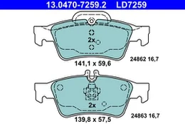 ATE 13.0470-7259.2 Brake pad set