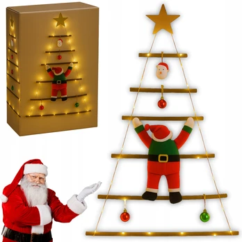 LED Kalėdų Senelis ant kopėčių, 140 cm, 2025r