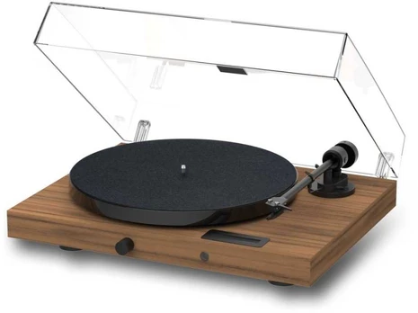 Pro-Ject JukeBox E1 + OM5e Gramofonas, sistemos viskas viename / Plug and Play su Bluetooth, orzech