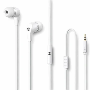 Qoltec In-ear headphones with microphone | White