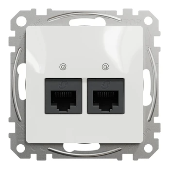 Duomenų (RJ45) lizdas, UTP 5, dvigubas Schneider Sedna, balta sp. SDD111452