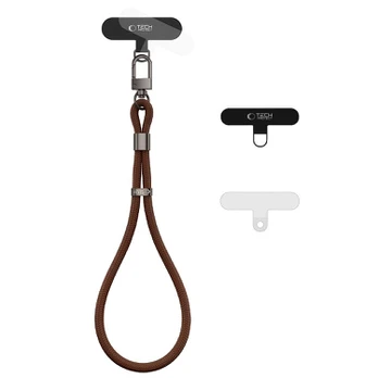 Rudas (Walnut Brown) dirželis telefonui "Tech-Protect C11S Rope Wrist Strap"