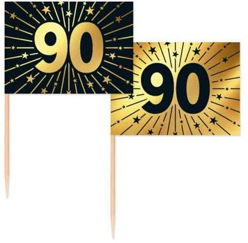 Globos Europe Bv Guld og sort kageflag 90, 50 stk