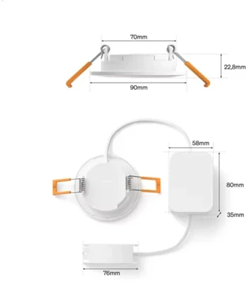 Philips Hue WACA Slim downlight S (90mm) Baltas Multipack