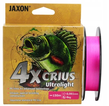 Jaxon Crius Ultralight 4x Pink 0.061mm 150m pintas valas