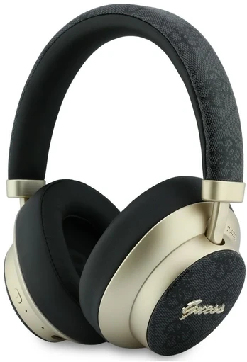 Guess Bluetooth ENC 4G Auksinė Script Metal ausinės, juodos spalvos
