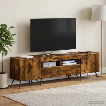5 dalių LED televizoriaus stovas Dūminio ąžuolo