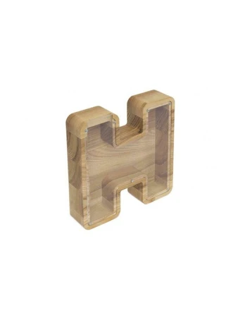 Mažesnė medinė taupyklė raidė „H“ (18,7 cm)