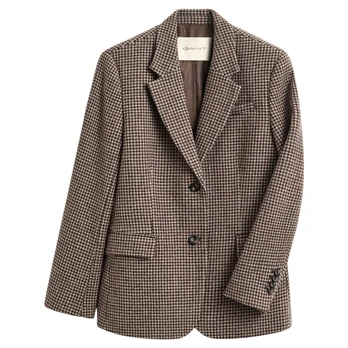 Švarkas moterims, Ruda, Houndstooth blazer