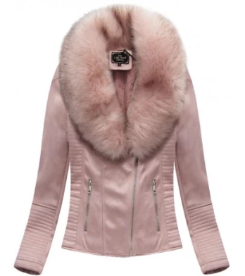 SUEDE MOTORCYCLE JACKET POWDER PINK (6501) striukė